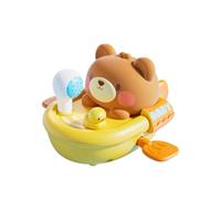 Boats For Bathtub - Animal Shape Floating Pull String Water Spray Toy, ABS Soft Rubber Bath Play Design, 11.8x11.2x8cm Durrable Qualiity Build - For Kids Bathroom Pool Beach & Lake Use