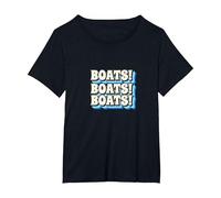 Boats! | HIMYM Captain T-Shirt, Women's Plus, Black, 6X