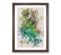 Boats in Catalunya Spain Watercolour Framed Print | A2 Walnut Framed Wall Art | Ready to Hang | Modern Historical Picture | Living Room Bedroom Lounge Office