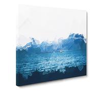 Boats in Reykjavik Iceland Canvas Print | Gallery Wrapped 30mm Frame Wall Art | 20x20 inches | Ready to Hang | Abstract Beach Picture | Living Room Bedroom Lounge Office