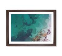Boats in Rue de la Saline Guernsey in Abstract Framed Print | A2 Walnut Framed Wall Art | Ready to Hang | Abstract Fantasy Picture | Living Room Bedroom Lounge Office