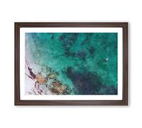 Boats in Rue de la Saline Guernsey Painting Framed Print | A2 Walnut Framed Wall Art | Ready to Hang | Modern Historical Picture | Living Room Bedroom Lounge Office