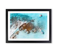 Boats in The Dominican Republic Framed Print | A2 Black Framed Wall Art | Ready to Hang | Modern Nature Picture | Living Room Bedroom Lounge Office