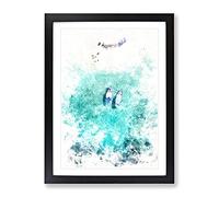 Boats In The Maldives Watercolour Modern Framed Print | A3 Black Framed Wall Art | Ready to Hang | Modern Historical Picture | Living Room Bedroom Lounge Office