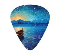 Boats in the Sea printed guitar picks, 12-piece set with thin, medium, and thick styles, comes with a storage case