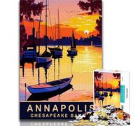 Boats on Chesapeake Bay Puzzles 1000 Pieces for Adults,Challenging To Complete But Fun And Humorous Unique Home Decor And Gifts 50x75cm