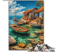 Boats on Resort Island 1000 Pieces Jigsaw Puzzle for Adults& Teens, Challenging Game And Family Play Educational Game for Birthday, Chrismas (26x38cm)