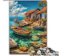 Boats on Resort Island Puzzles for Adults 2000 Pieces, Stress Reliever Staycation Kill Time Enhance Love between Couples (70x100cm)