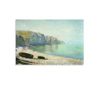 Boats on The Beach at Pourville Low Tide By Claude Monet Poster Art Canvas Painting Decor Wall Print Photo Home Modern Decorative 20x30inch(50x75cm)