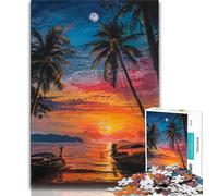 Boats on The Coast Oil Painting 1000 Piece Jigsaw Puzzle for Adults Teens,Decompressing Intellectual Educational Toy Secret Santa Gifts 75x50cm