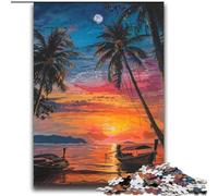 Boats on The Coast Oil Painting Jigsaw Puzzles for Adults 2000 Piece Puzzle, Educational Family Game Suitable for Desktop Decoration (70x100cm)