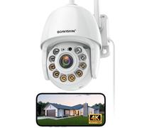 BOAVISION 4K/8MP Security Camera Outdoor, Wireless WiFi IP Camera Home Security System 360° View,Human/Pet/Vehicle Detection, auto Tracking,Two Way Talk,pan Tile Full Color Night Vision,5G/2.4G WiFi