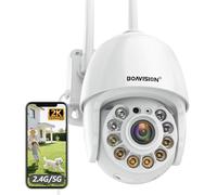 BOAVISION Security Camera Outdoor, Wireless WiFi IP Camera Home Security System 360° View,Motion Detection, auto Tracking,Two Way Talk,HD 1080P pan Tile Full Color Night Vision