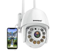 BOAVISION Security Camera Outdoor, Wireless WiFi IP Camera Home Security System 360° View,Motion Detection, auto Tracking,Two Way Talk,HD 1080P pan Tile Full Color Night Vision