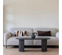 Boavista Coffee Table - Oval - Fluted - Dark Wood