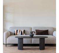 Boavista Dark Wood Fluted Oval Coffee Table