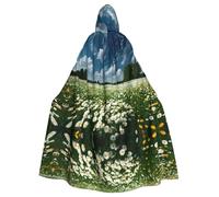 BOAXXL Endless Flower Fields Halloween Hooded Cloak, Cosplay Cloak for Masquerade Stage Theme Party Anime Expo Carnival Ball