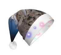 BOAXXL LED Christmas Hat â€“ Plush Santa Hat with Fashion Night Drake Print, Soft Skin-Friendly Design for Festival Party Wear
