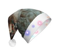 BOAXXL LED Christmas Hat â€“ Plush Santa Hat with Fashion Serious Ragdoll Cat Print, Soft Skin-Friendly Design for Festival Party Wear