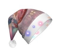 BOAXXL LED Christmas Hat â€“ Plush Santa Hat with Fashion Snail Under The Aurora Print, Soft Skin-Friendly Design for Festival Party Wear