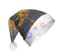 BOAXXL LED Christmas Hat â€“ Plush Santa Hat with Fashion Water Reflections Print, Soft Skin-Friendly Design for Festival Party Wear