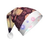 BOAXXL LED Christmas Hat â€“ Plush Santa Hat with Fashion Well-behaved puppy Print, Soft Skin-Friendly Design for Festival Party Wear