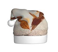 BOAXXL Plush Santa Hat with All-Over Falling Heart Print, Soft Skin-Friendly Universal Size Festival Headwear for Adults