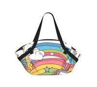 BOAXXL Pretty rainbows and unicorns Foldable Camping Bag Outdoor Picnic Beach Camping Cushion for Spring Travel Dating