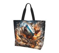 BOAXXL Rugby on Fire Women's Shoulder Bag Stylish Simple Light Durable Tote Bag for Daily Commuting and Shopping