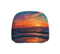 BOAXXL Seagulls Chasing The Sun Car Headrest Cover One Piece Universal Anti-Fouling Elastic Protective Accessory
