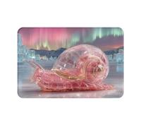 BOAXXL Snail Under The Aurora Anti-Slip Floor Mat 16x24in, Soft Comfort Rug with Non-Slip Base for Indoor Outdoor Decor