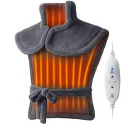 BOB AND BRAD Electric Heating Pad for Back Pain Relief, Edge-Weighted Heat Pad for Neck, Shoulder & Full Body(60x85cm), Fast Heating with Waist Strap, 6 Heat Levels, 4 Timers-Gift for Women Men Family