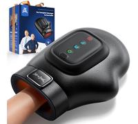 BOB AND BRAD Hand Massager with Heat and Compression, Black HandSpa Prime, Palm & Finger Massage for Joint Comfort, Eases Stiff Knuckles & Keyboard Hands, Gifts for Men & Women