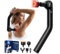 BOB AND BRAD L7 Ultra Massage Gun with Heat & Red Light Soothing - 2-in-1 Extension Handle for Back Relief - Deep Tissue Percussion Massager for Office & Home - Quiet, Portable & Professional
