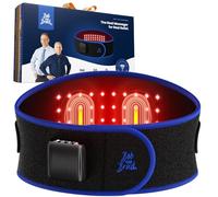 BOB AND BRAD Red LED Therapy Belt, Infrared Therapy & Heat Pad for Back Pain Relief. Cordless Vibration Back Massager for Office, Yoga & Sports Recovery. Gift for Family