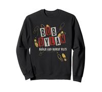 Bob Dylan - L R Sweatshirt, Adult Unisex, Black, Medium