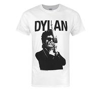 Bob Dylan Men's Dylan Harmonica T-Shirt, White, X-Large