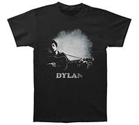 Bob Dylan Men's Guitar & Logo T-Shirt, Black, Large