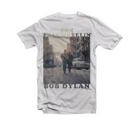 Bob Dylan Mens Tshirt -L- The Freewheelin' White