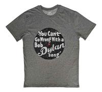 Bob Dylan Men's You Cant Go Wrong Short Sleeve T-Shirt, Grey, XX-Large