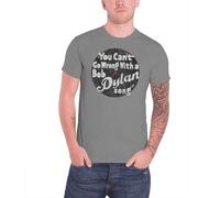 Bob Dylan Men's You Cant Go Wrong Short Sleeve T-shirt, Grey, Medium - official bob dylan unisex mens music logo slogan t shirt you cant wrong