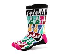 Bob Dylan Unisex Adult Guitar Ankle Socks (7 UK-11 UK) (Black/Pink)