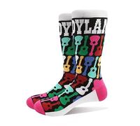 Bob Dylan Unisex Adult Guitar Ankle Socks (7 UK-11 UK) (Black/White/Pink)