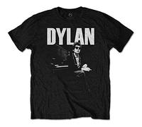 Bob Dylan Unisex Tee: At Piano (Large) Black