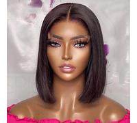 Bob Lace Front Human Hair Wigs For Women 13x4 Hiar Straight Short Bob Lace Human Hair Wigs Pre Plucked Full End Wig Natural Color Bleached Knots 150% Density (Color : 13x4 Lace, Size : 8 Inch)