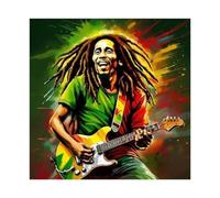 Bob Marley And The Wailers Live 1975 Poster Wall Art Canvas Aesthetic Cover Vintage Canvas Poster Bedroom Decor Landscape Office Room Decor Gift 12x12inch(30x30cm)