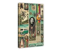 Bob Marley And The Wailers Live 1975 Poster Wall Art Canvas Aesthetic Cover Vintage Canvas Poster Bedroom Decor Landscape Office Room Decor Gift 12x18inch(30x45cm)
