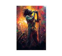 Bob Marley And The Wailers Live 1975 Poster Wall Art Canvas Aesthetic Cover Vintage Canvas Poster Wall Art Decor Print Picture Paintings for Living Room Bedroom Decoration 20x30inch(50x75cm)