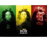 BOB MARLEY ART PRINT TRICOLOR SMOKE CATCH A FIRE POSTER