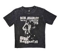 Bob Marley Childrens Hawaii Snow Washed Logo Poster Text T-Shirt Charcoal Grey 9-10 Years